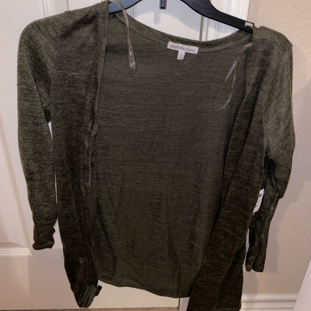 Olive green cardigan